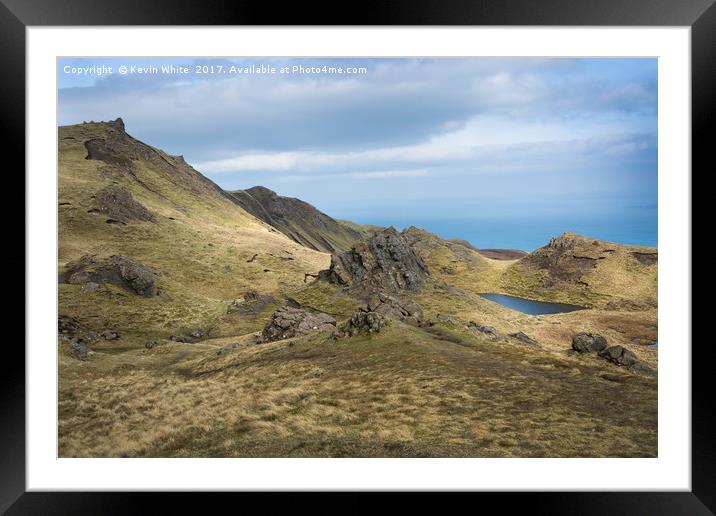 Looking down from The Old Man of Storr Framed Mounted Print by Kevin White