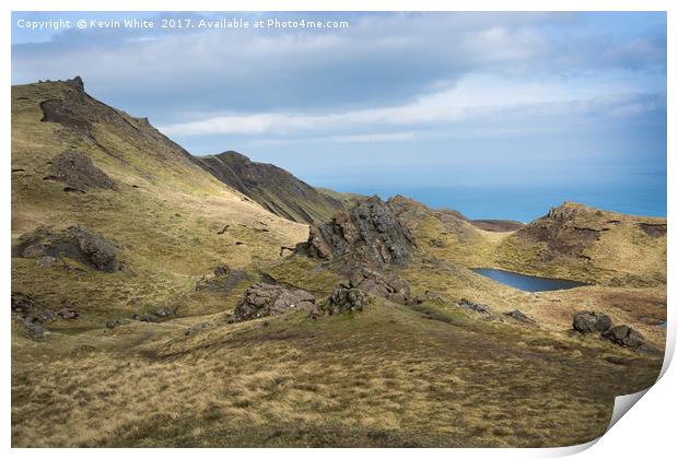 Looking down from The Old Man of Storr Print by Kevin White