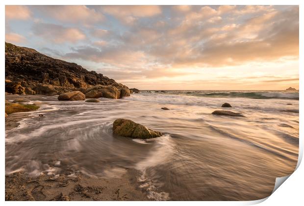 Porth Nanven Beach Print by Pam Sargeant