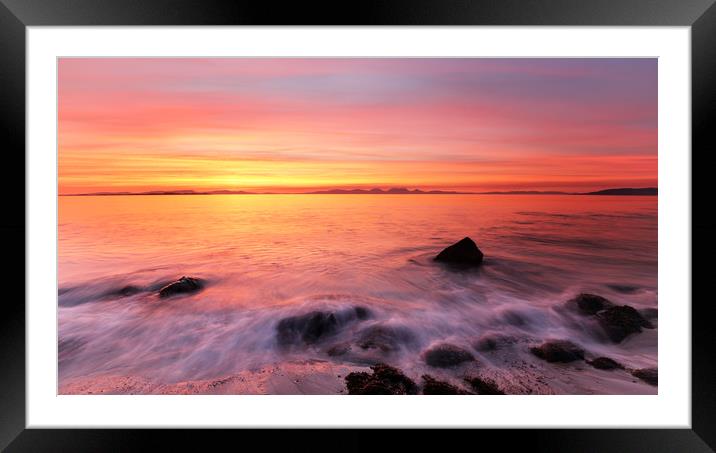 Kintyre Rocky Coast Sunset  Framed Mounted Print by Grant Glendinning