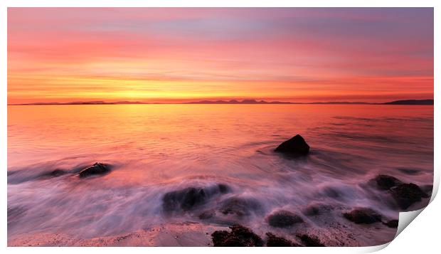 Kintyre Rocky Coast Sunset  Print by Grant Glendinning