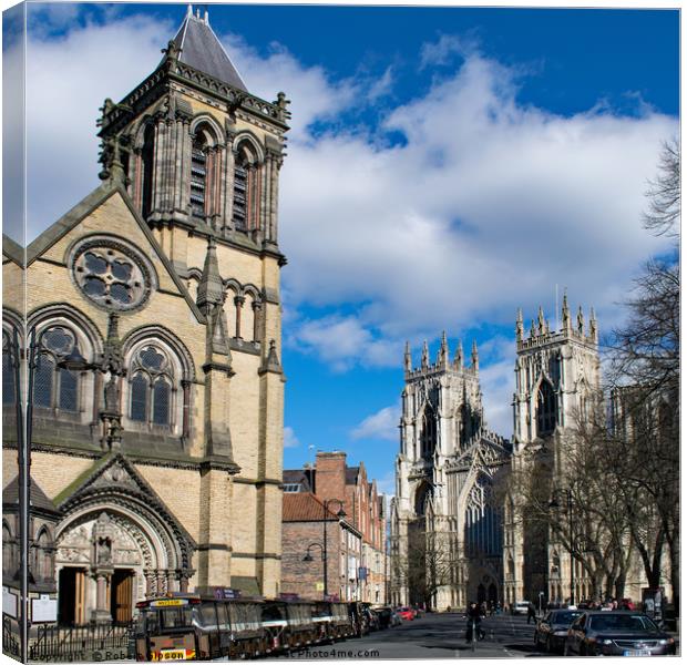 Saint Wilfrids and York Minster. Canvas Print by Robert Gipson