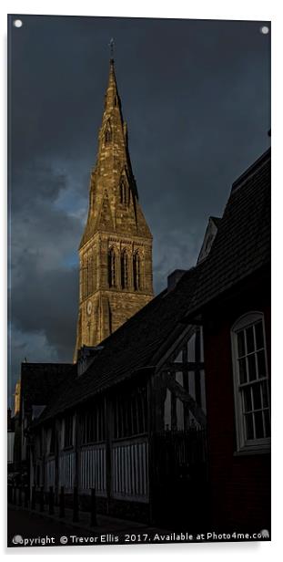Leicester Cathedral in the evening Light  Acrylic by Trevor Ellis