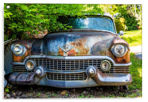 Classic Old Cadillac Acrylic by Darryl Brooks