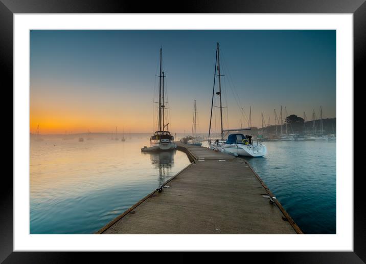 Golden Dawn At Mylor Bridge Yacht Club Framed Mounted Print by Michael Brookes