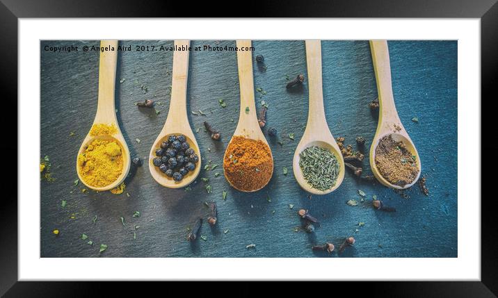 Mixed Spices. Framed Mounted Print by Angela Aird