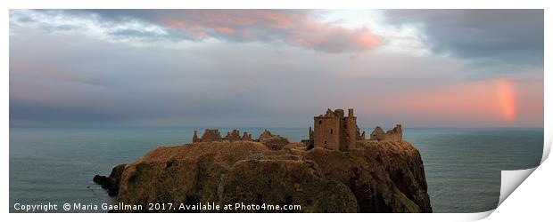 Rainbow by Dunnottar Castle in Panorama Print by Maria Gaellman