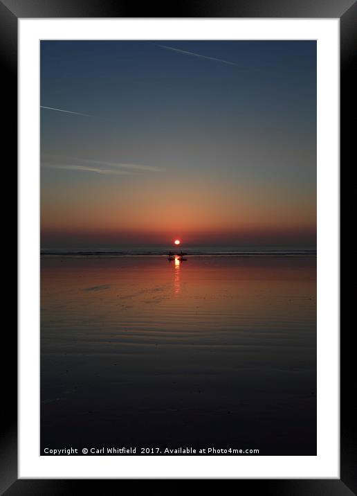 Sunset at Westward Ho! Framed Mounted Print by Carl Whitfield