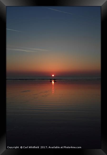 Sunset at Westward Ho! Framed Print by Carl Whitfield