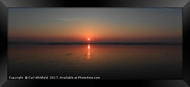 Sunset at Westward Ho! Panoramic Framed Print by Carl Whitfield