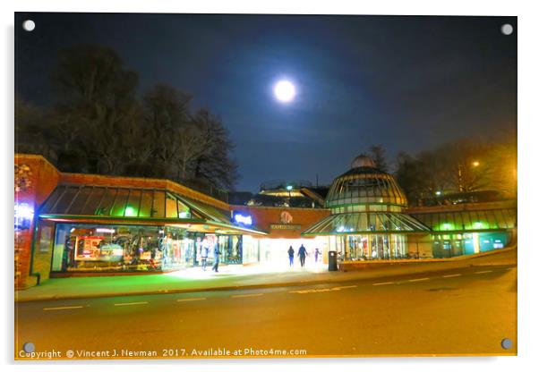 Full Moon Above Norwich Castle Mall, U.K Acrylic by Vincent J. Newman