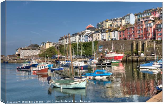 Sunny afternoon at Brixham Harbour in South Devon Canvas Print by Rosie Spooner