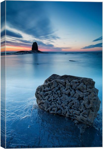 Rock of Times, Saltwick Bay Canvas Print by Martin Williams