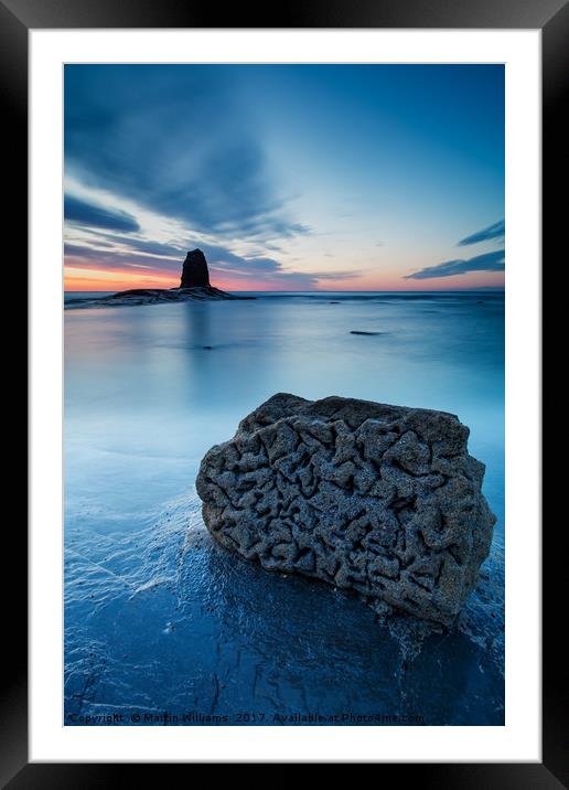 Rock of Times, Saltwick Bay Framed Mounted Print by Martin Williams