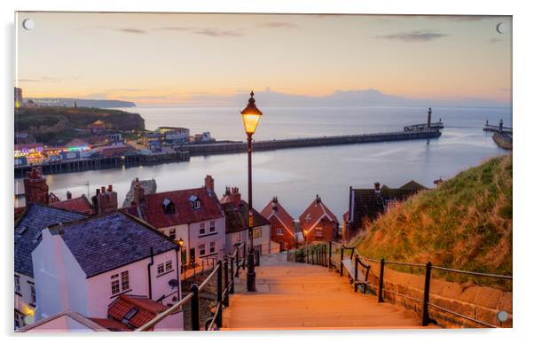 199 Steps Whitby Acrylic by David Oxtaby  ARPS