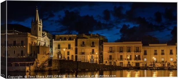 EVENING AT LIPARI HARBOUR, SICILY Canvas Print by Tony Sharp LRPS CPAGB