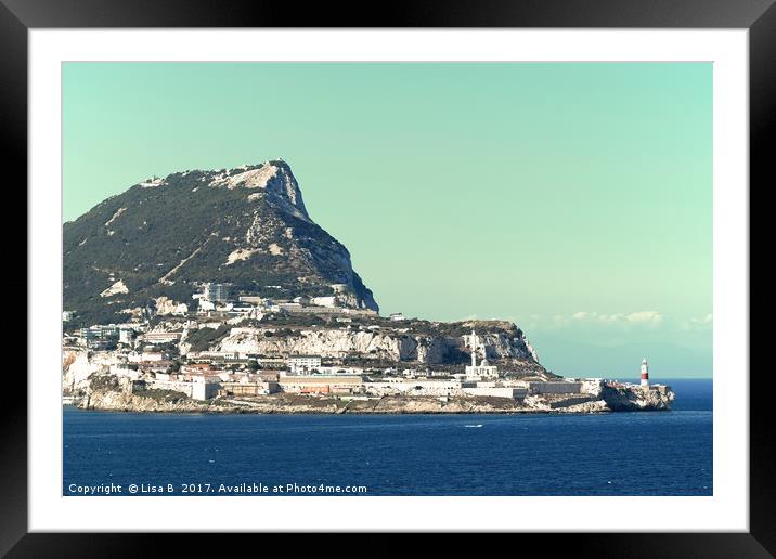 The Rock of Gibraltar. Framed Mounted Print by Lisa PB