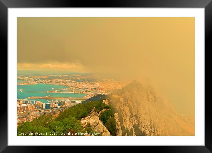 A Cloudy Gibraltar Framed Mounted Print by Lisa PB