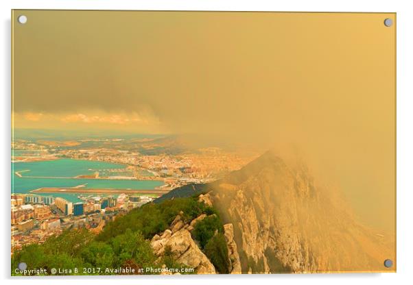 A Cloudy Gibraltar Acrylic by Lisa PB