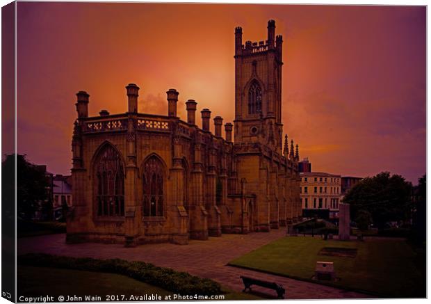 WW2 Bombed out Church Canvas Print by John Wain