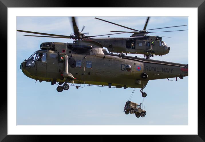 Royal Navy Sea King Helicopters Framed Mounted Print by Oxon Images