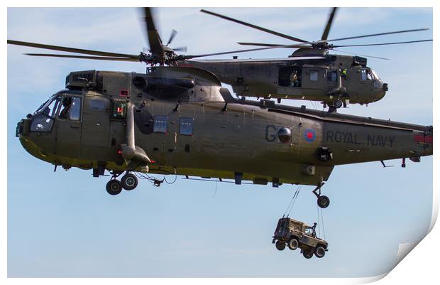 Royal Navy Sea King Helicopters Print by Oxon Images