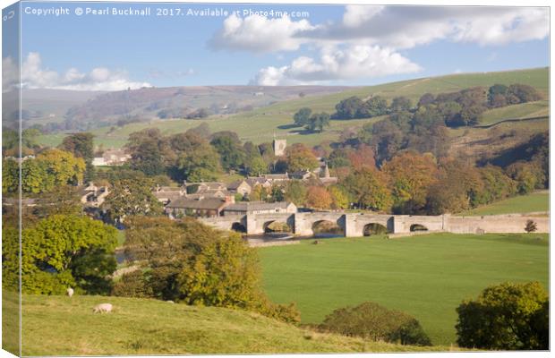 Burnsall Yorkshire Dales Wharfedale Valley Canvas Print by Pearl Bucknall