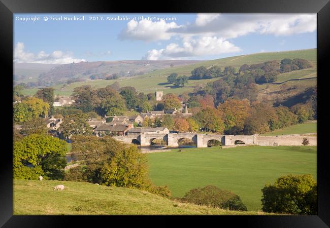 Burnsall Yorkshire Dales Wharfedale Valley Framed Print by Pearl Bucknall