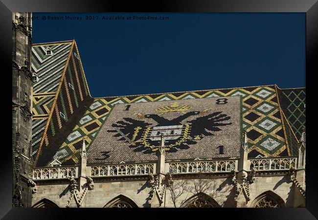 Stephansdom Cathedral roof detail Framed Print by Robert Murray