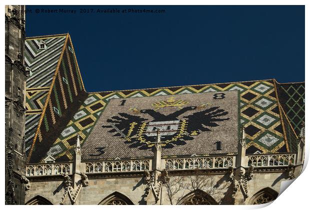 Stephansdom Cathedral roof detail Print by Robert Murray