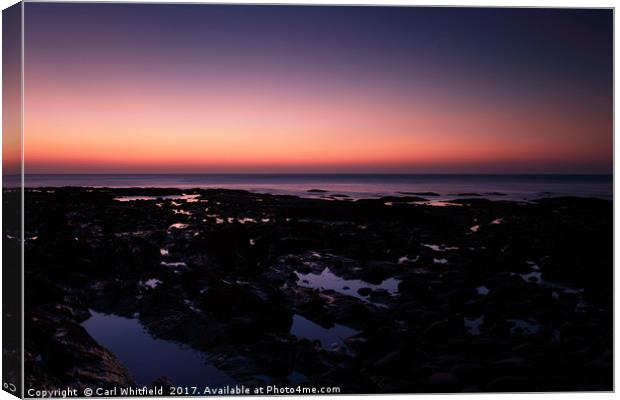 Afterglow at Westward Ho! Canvas Print by Carl Whitfield