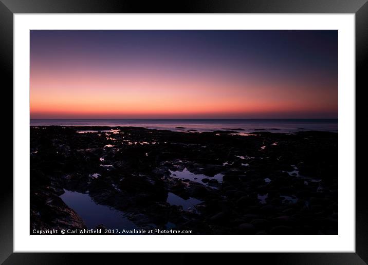 Afterglow at Westward Ho! Framed Mounted Print by Carl Whitfield