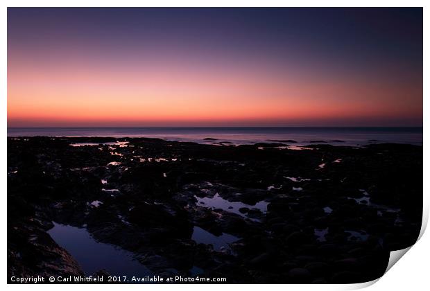 Afterglow at Westward Ho! Print by Carl Whitfield