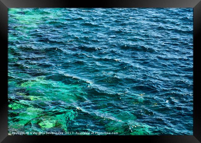 Ocean water texture. Framed Print by Valentina Severinova