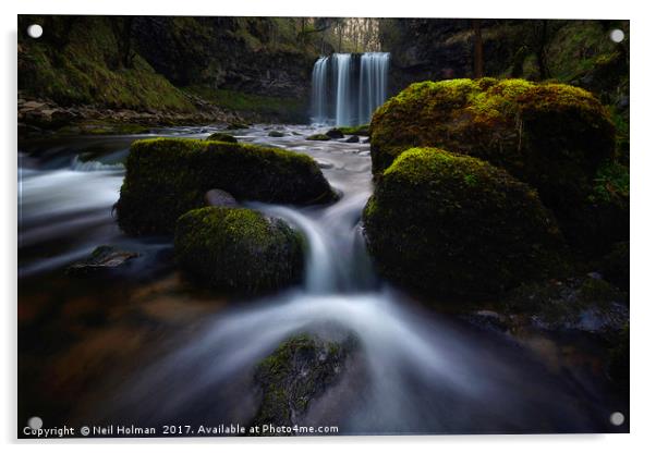 Sgwd yr Eira Waterfall Acrylic by Neil Holman