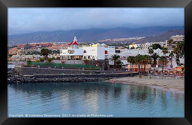 Puerto Colon beach,Tenerife. Framed Print by Valentina Severinova