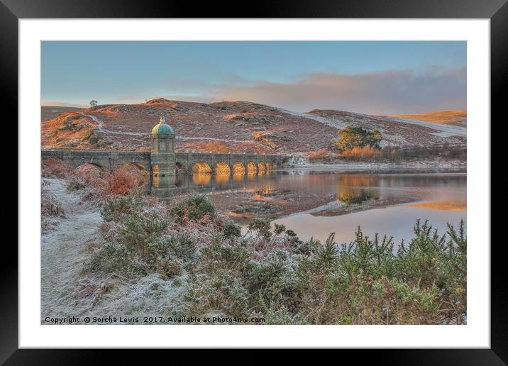 Elan Valley, Craig Goch, Fire and Frost 2  Framed Mounted Print by Sorcha Lewis