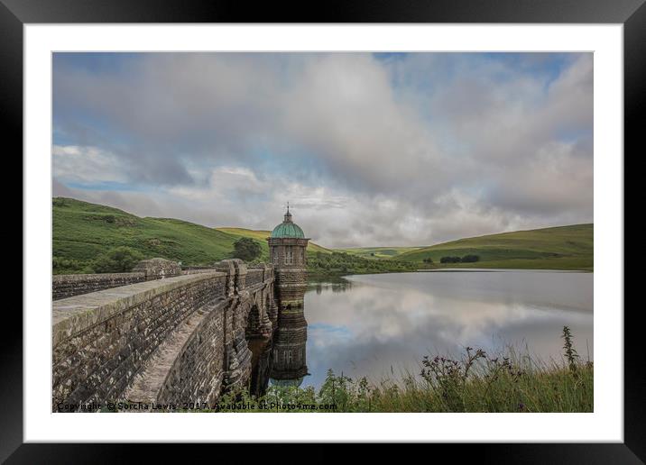 Elan Valley Craig Goch in the fresh green of summe Framed Mounted Print by Sorcha Lewis