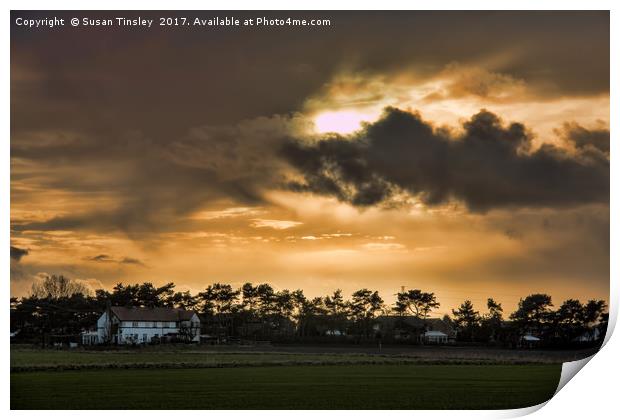 Scarisbrick sunset Print by Susan Tinsley