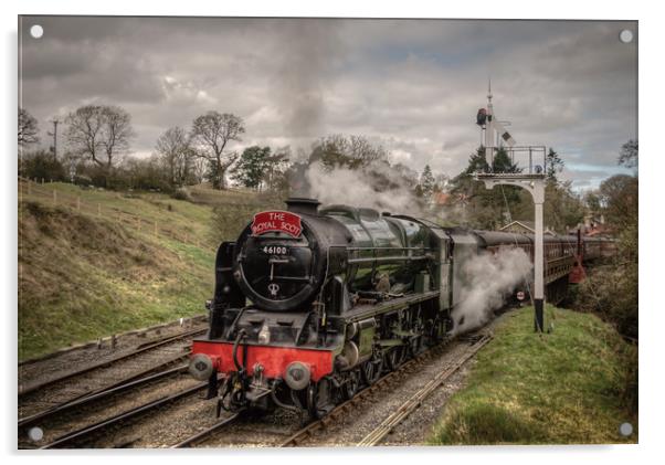 The Royal Scot leaving Goathland Acrylic by David Oxtaby  ARPS