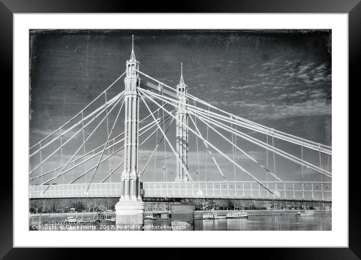 Albert Bridge, London Framed Mounted Print by Chris Harris