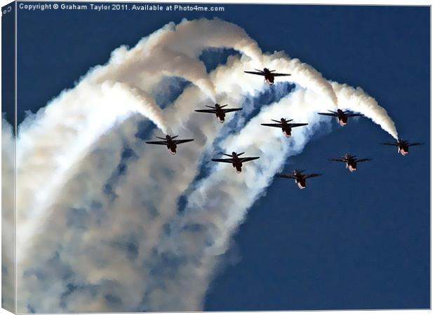 Red Arrows in Jeddah 02 Canvas Print by Graham Taylor