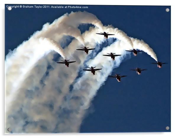 Red Arrows in Jeddah 02 Acrylic by Graham Taylor