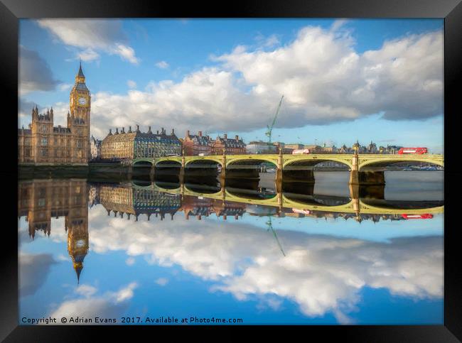 Westminster Bridge London Framed Print by Adrian Evans