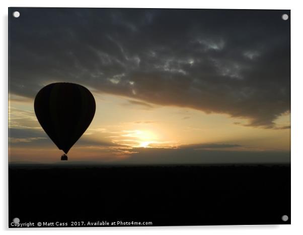 Photo of an Air Balloon at sunset over the plains  Acrylic by Matt Cass