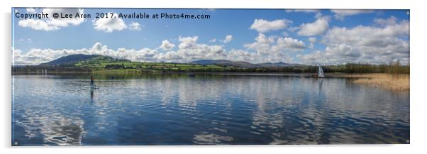 Llangorse Lake Panorama Acrylic by Lee Aron