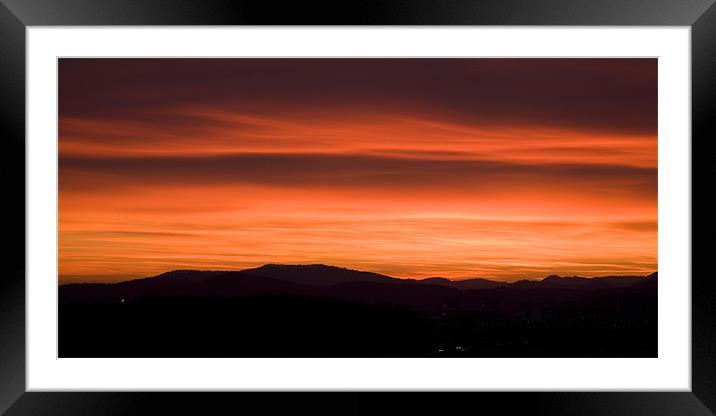 Sunset over Ljubljana suburb, Slovenia . Framed Mounted Print by Ian Middleton