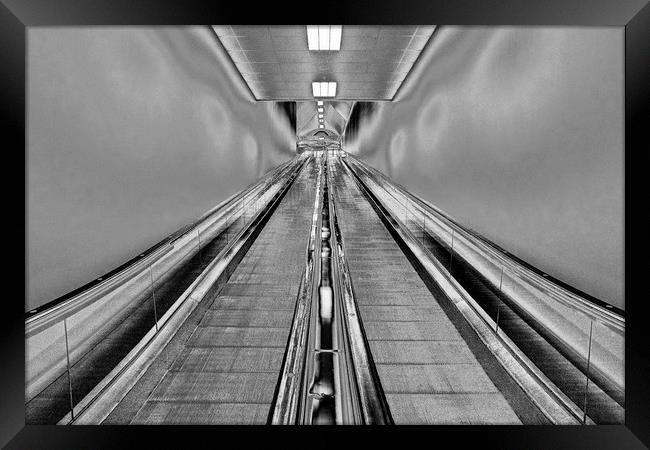 Escalator Framed Print by Valerie Paterson