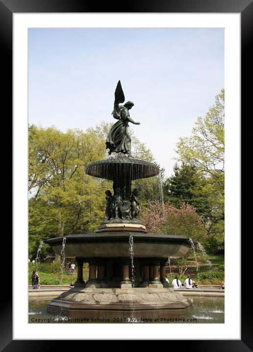 Angel Of The Waters Fountain Framed Mounted Print by Christiane Schulze