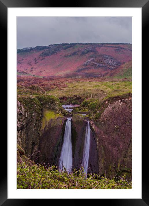 Hartland falls Framed Mounted Print by Images of Devon